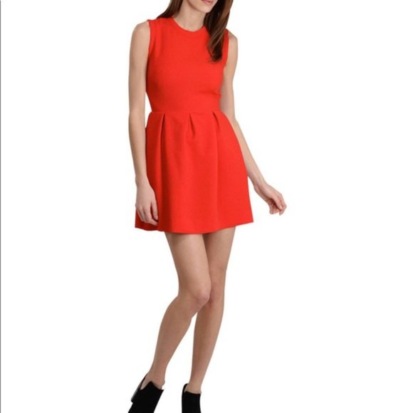 EUC Sandro Sleeveless Textured Pleat Skirt Fit and Flare Mini Dress - Picture 1 of 15